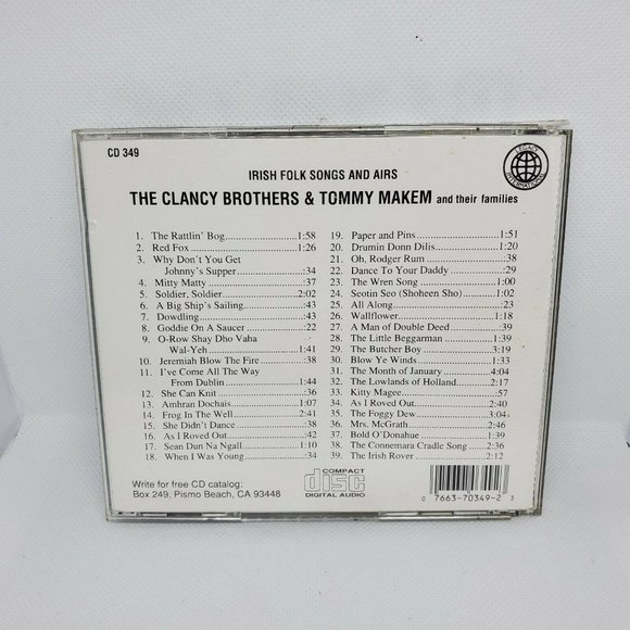 The Clancy Brothers & Tommy Makem Irish Folks Songs And Airs CD No Scratches - Picture 3 of 7